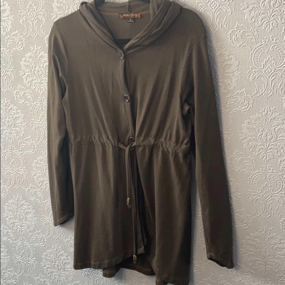 Bettie Monroe stretch merino button up hoodie